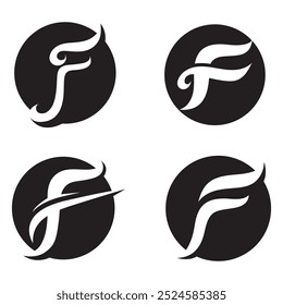 Vetor de modelo de logotipo de letra F