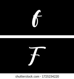 F letter logo vector design with small and capital letter
