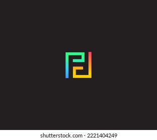 F Letra Plantilla vectorial de logotipo Resumen Símbolo de monograma