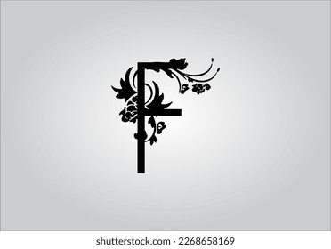 F letter logo. F letter logo with white background. This is black letter logo. Use stylist fashion logo. Decorative design.