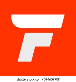 F letter logo with a wing on red. Font style, vector design template elements for your application or corporate identity.
