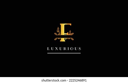 Letra F lujoso profesional creativo diseño de logotipo mínimo con fondo negro