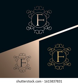 F letter Luxury Logo template vector