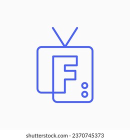 F-Briefmarke TV-TV-Logo Vektorgrafik