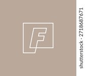 f letter mark square logo vector icon illustration