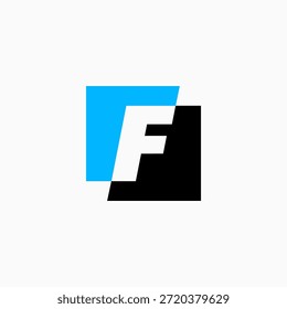 F Letra Marca Cuadrado Logotipo Icono de Vector Ilustración