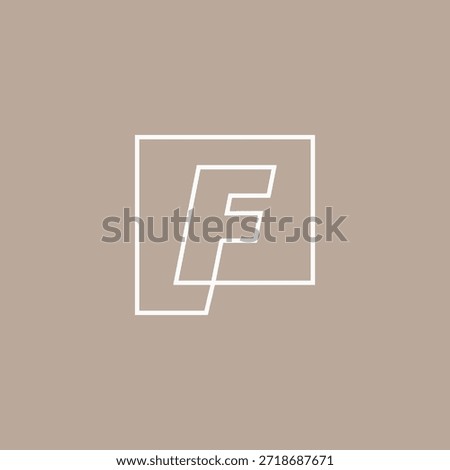 f letter mark square logo vector icon illustration
