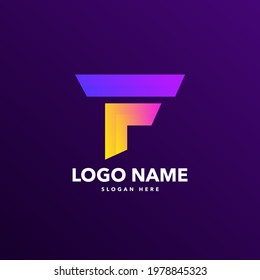 f letter modern logo design 