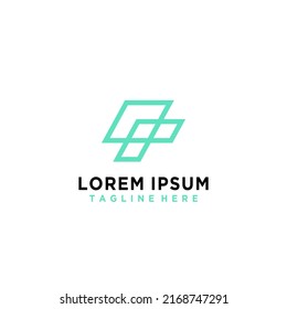 F letra plantilla de logotipo simple y moderno