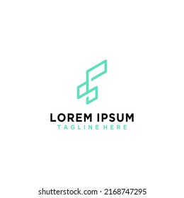 F letra plantilla de logotipo simple y moderno