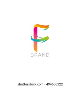 F letter modern vector logo, (sign, symbol ,icon, design element), illustrated letter of the alphabet