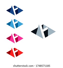 F letter negative with 3D effect Logo Concept, eps 10