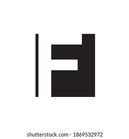 F letra negativa diseño del logotipo del espacio