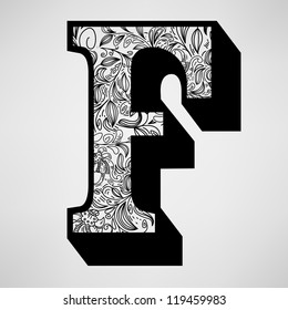 F letter - Ornamental Initial