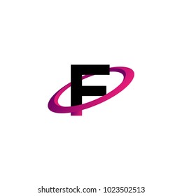 F Letter in Oval Logo Template. Initial Business Name