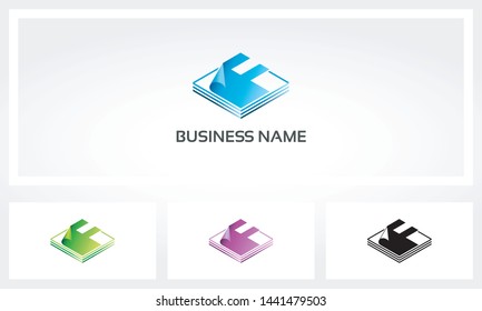 F Letter Pages Sheet Logo
