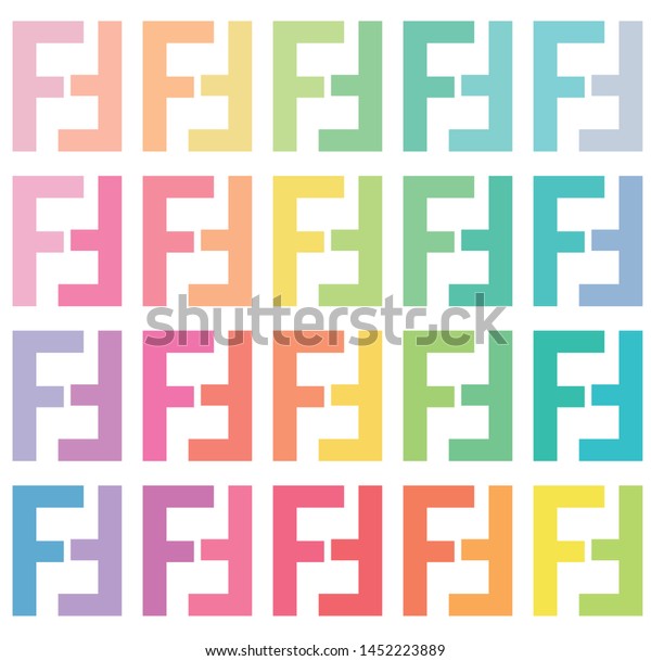 F Letter Pastel Color Trendy Fashion Stock Vector (Royalty Free ...