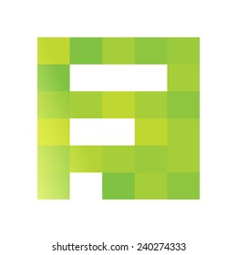F letter pixels square logo 