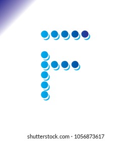 F Letter point circle Logo Vector