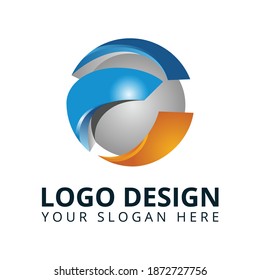 F Letter Professional 3D Logo Design Vector