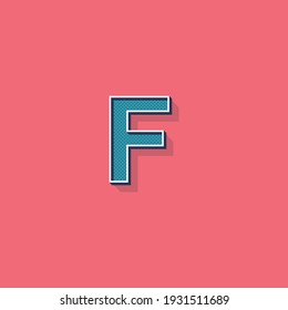 F Letra Retro Tipos De Texto. Letra 3D F Retro.Vector Estilo de texto. Alfabeto retro. Vintage.