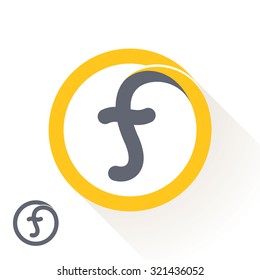 F letter with round line logo. Abstract trendy letter multicolored vector design template elements for your application or corporate identity.