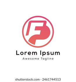 logotipo de forma redonda de letra f