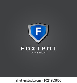 F Letter Shield Letter Logo Icon Template for web and business card, Letter Logo template