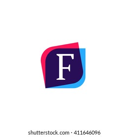 F letter sign company symbol vector design