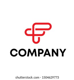 F letter sign letter vector template
