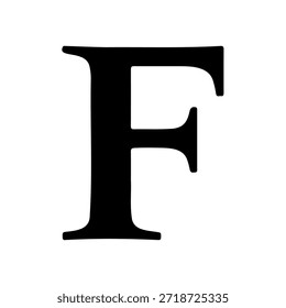Diseño de ilustración plana de Vector de silueta de letra F.