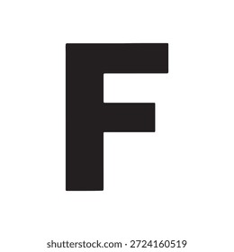 Diseño plano de la ilustración del Vector de la silueta de la letra F sobre fondo blanco