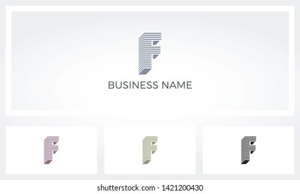 F Letter Stack Layer Logo