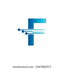 F letter tech logo, initial F for technology symbol