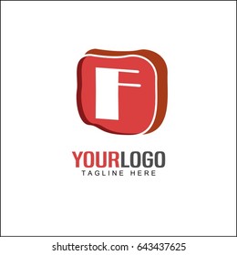 F letter tech logo. Media advertisement company design concept.