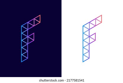 F Letter Technology Colorful Muster Design Logo. Vorlage für kreatives F-Letter-Design für moderne Logos
