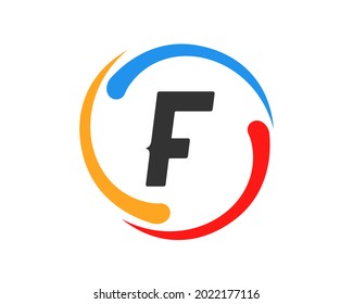 F Letter technology logo. Technology logo design with F letter concept