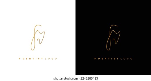 F letter tooth logo design is unique and attractive