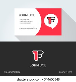 F Letter typographic alphabet linear logo. Business card template. Abstract Vector Element