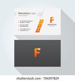F Letter typography Alphabet logo corporate business card design template