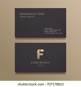 F Letter typography Alphabet logo luxury business card design template