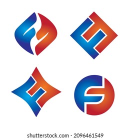 F letter various logo designs
