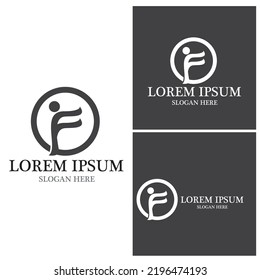 F Diseño de ilustraciones de iconos vectoriales de letras