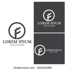 F Diseño de ilustraciones de iconos vectoriales de letras