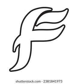F Diseño de ilustraciones de iconos vectoriales de letras