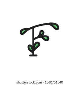 F Letter vector line logo