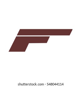 F letter vector logo with dark brown color (sign, symbol, icon, design element)