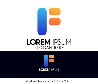 F diseño de logotipo vectorial de letra. Concepto de icono moderno. Logo profesional para la identidad de marca. Elemento de símbolo creativo o plantilla