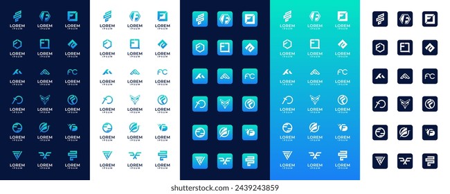 f letter vector logo design abstract
