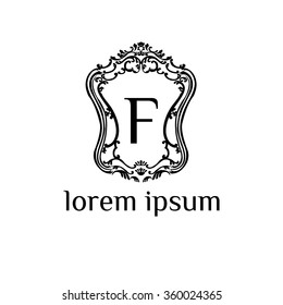 F letter vector logo template (sign, symbol, emblem, ornament)